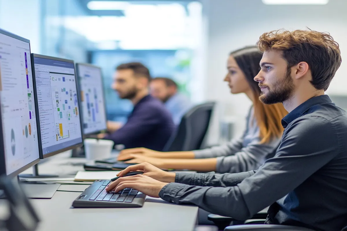 Professionals working on Amazon Private Label strategy in a modern office