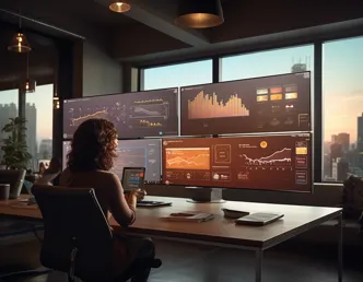 High-quality image depicting a strategic digital marketing discussion in a modern office.