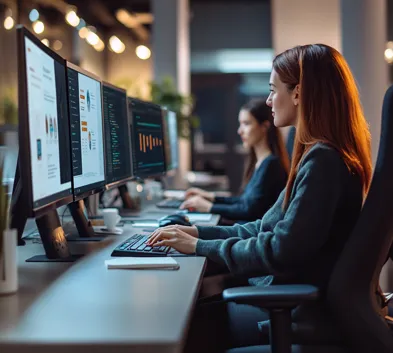 Ultra-realistic modern office setup for social media content planning